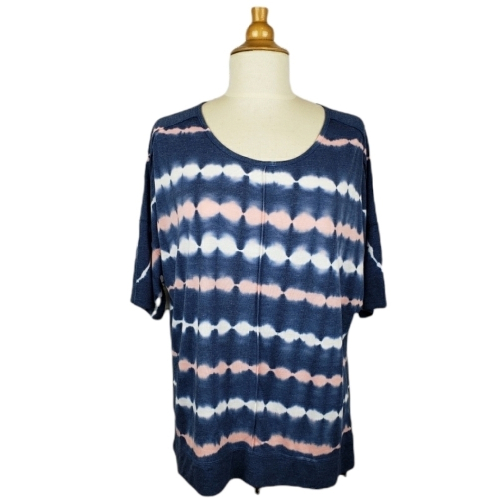 Green Tea Tie Dye Hi Low Hem T Shirt M